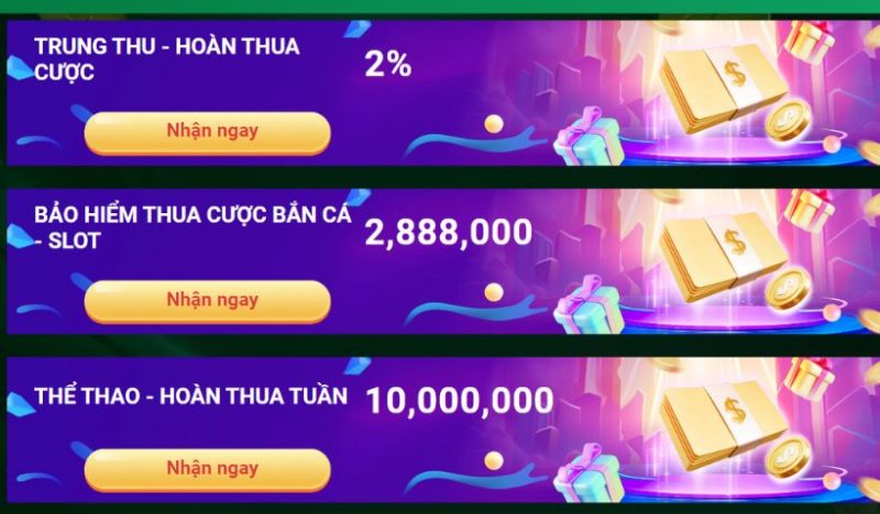 Tham gia game nhận cược hoàn trả không giới hạn